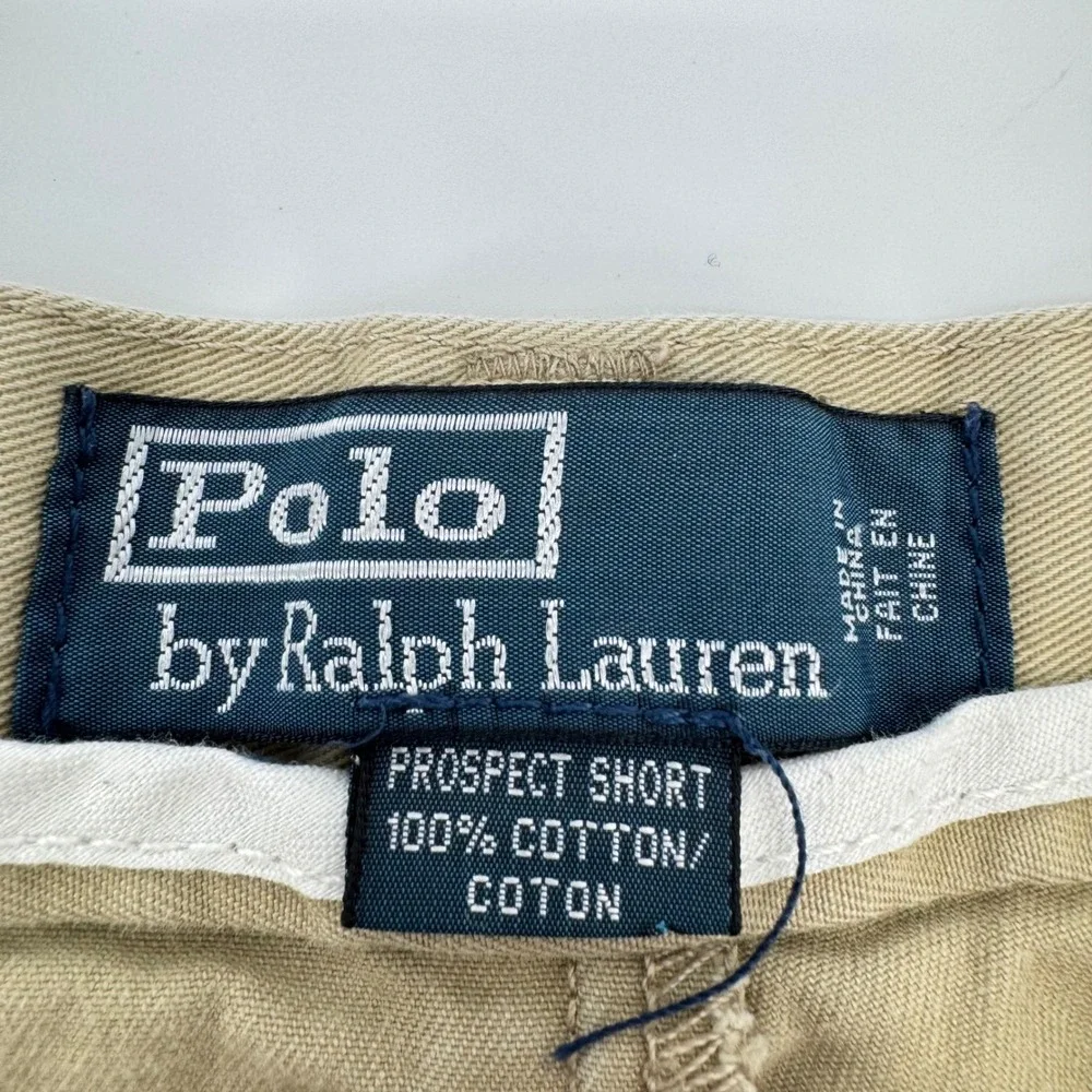 Polo Ralph Lauren Mens Prospect Short Khaki Tan Chino Cotton Twill 40 Flat Front